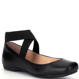 Jessica Simpson Mandalaye Square Toe, Cross Strap Square Toe Ballet Flats, 6